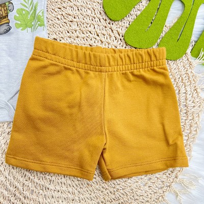 Conj.  Body Mini Rinoceronte e Bermuda - Mescla e Mostarda